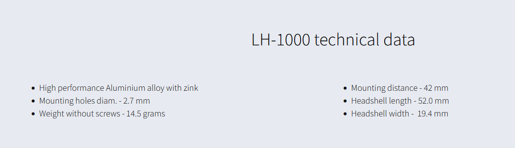 LH-10000 Specifikationer